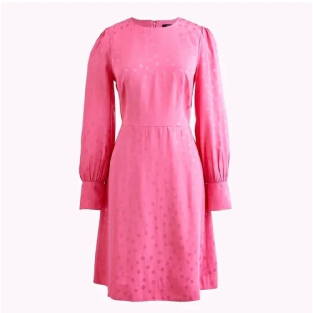 NWT J. Crew Pink Shift Dress Jacquard Floral in Size 10 - Picture 3 of 13